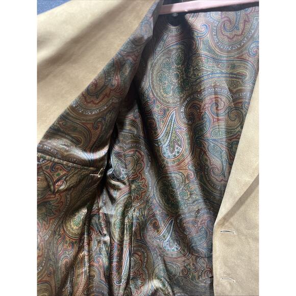 Vintage Lauren Ralph Lauren Sport Jacket Two Button Faux Suede Tan Mens Size 42S - Picture 7 of 12